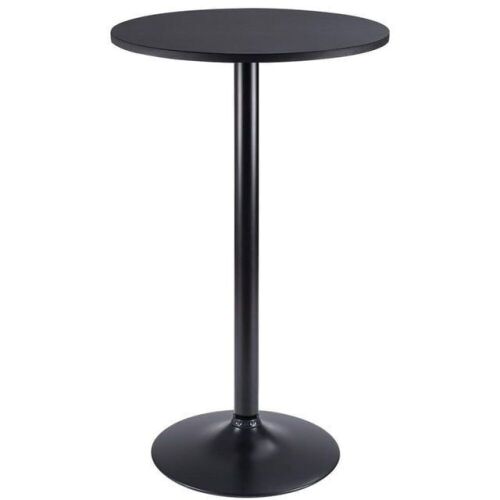 Round Bistro Pub Table 39.5" High with Metal Leg and Base, Black - Lot 392