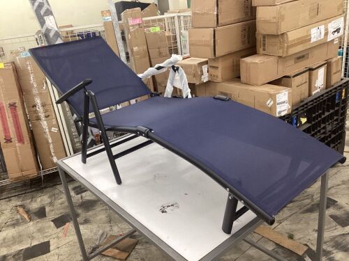 Adjustable Folding Metal Outdoor Recliner Chair - Lot 717