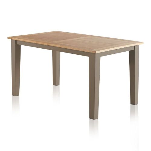St Ives Natural Solid Oak and Light Grey Painted 5' Extending Dining Table  - Lot 33