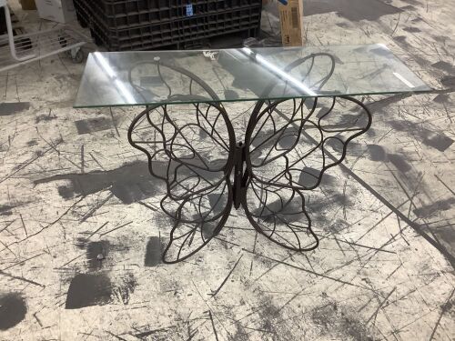 Butterfly Table with Glass Top - Scratches on Paint  - Lot 112