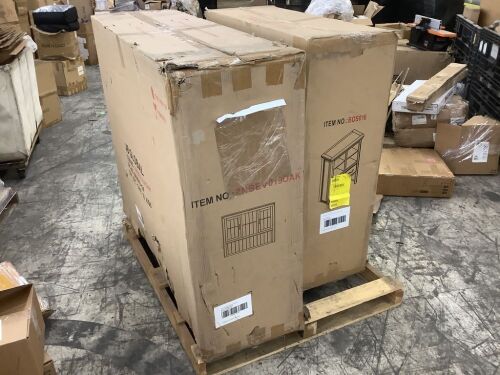 Lot of (2) Oak Hutch Tops Only - Uninspected - Lot 356