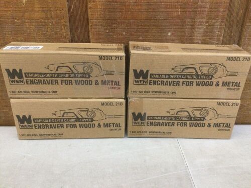 Lot of (4) WEN 21D Variable-Depth Carbide-Tipped Engraver for Wood and Metal - Lot 470