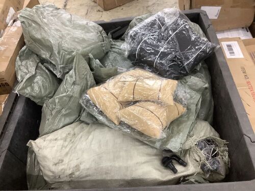 Lot of Headrest Pillows & Large Bag of Massage Gun Attachments  - Lot 159