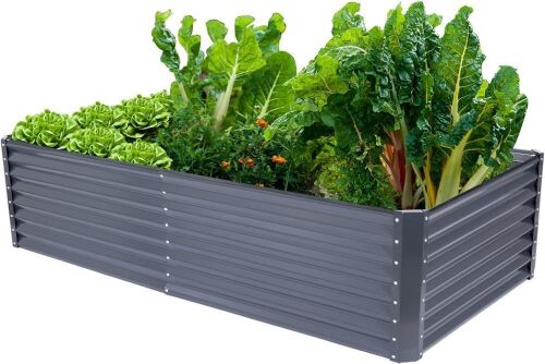 KGAR 8x4x2ft Metal Raised Garden Bed, Dark Grey  - Lot 169