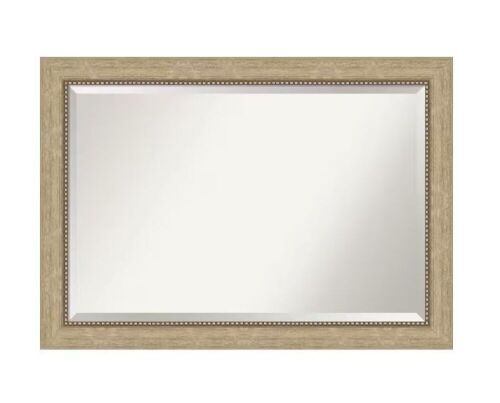 Amanti Art Astor 41 in. x 29 in. Modern Rectangle Framed Champagne Bathroom Vanity Mirror  - Lot 349