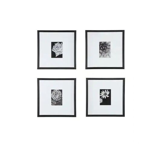 StyleWell Black Modern Frame with White Matte Gallery Wall Picture Frames, Set of 4  - Lot 620