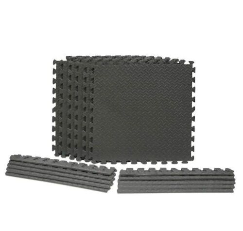 TrafficMaster Dark Gray 24 in. W x 24 in. L x 0.5 in. Thick Foam Flooring Tiles, 12 pc  - Lot 640