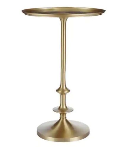 Bellkirk Round Gold Metal Accent Table, 14.5 in. W x 22.25 in. H - Lot 750