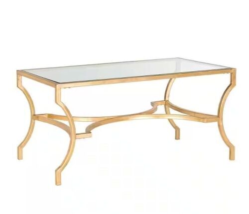 SAFAVIEH Alphonse 37 in. Gold/Glass Coffee Table  - Lot 110