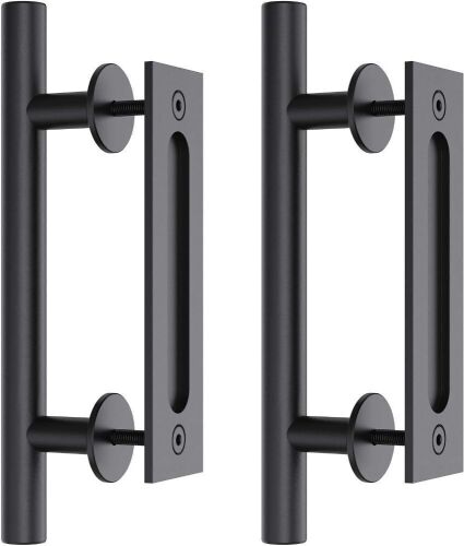 Heavy Duty 12" Pull and Flush Sliding Barn Door Handle Set, 2 Pcs  - Lot 560