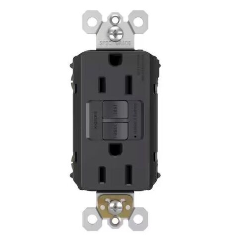 Lot of (2) Legrand Radiant 15 Amp 125 Volt Tamper Resistant GFCI Residential/Commercial Decorator Duplex Outlet, Graphite  - Lot 664