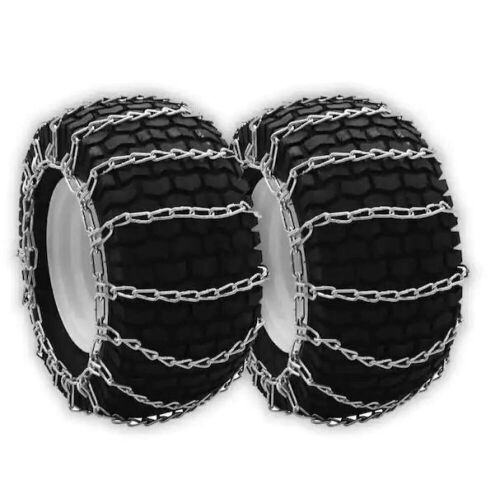 OAKTEN 20x8x8, 20x8x10 in. 2-Link Tire Chains Replace Troy Bilt Cub Cadet MTD 490-241-0023, Zinc Plated Chains, Set of 2  - Lot 289