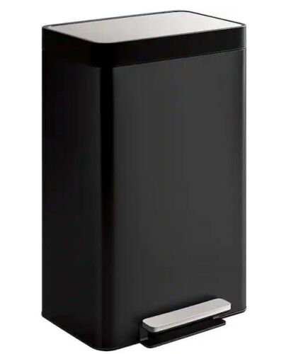 Kohler 13 Gal. Stainless Steel Trash Can in Black Stainless  - Lot 57