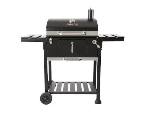 Royal Gourmet Charcoal Grill with 2 Side Table in Black - Lot 54