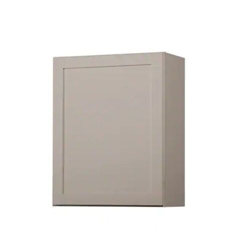Hampton Bay Westfield Dusk Gray Shaker Stock Assembled Wall Kitchen Cabinet, 24 in. W x 12 in. D x 30 in. H  - Lot 147