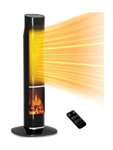 31" Ceramic Space Heater with Mini Fireplace - Lot 694