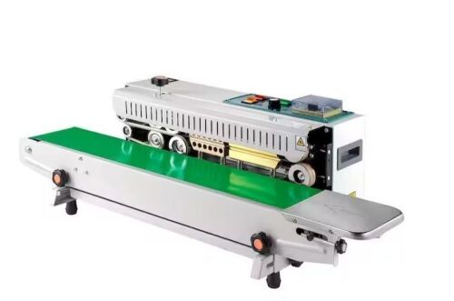 VEVOR Continuous Band Sealer Stepless Speed Adjusting Auto Horizontal Food Vacuum Sealer Machine for PVC, Bags, Silver  - Lot 754