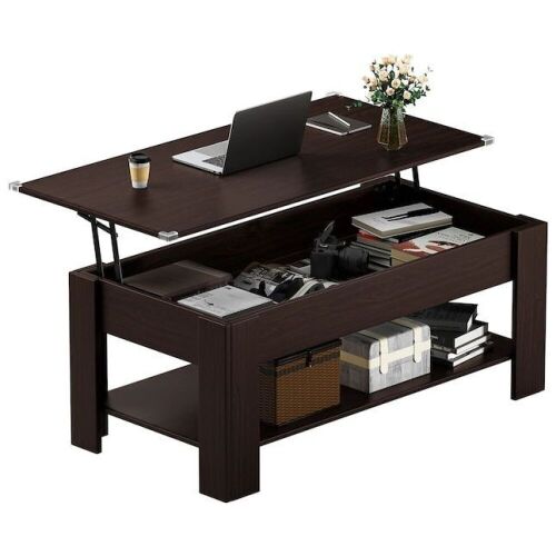 Brown Wood Modern Coffee Table with Storage - Lot 265