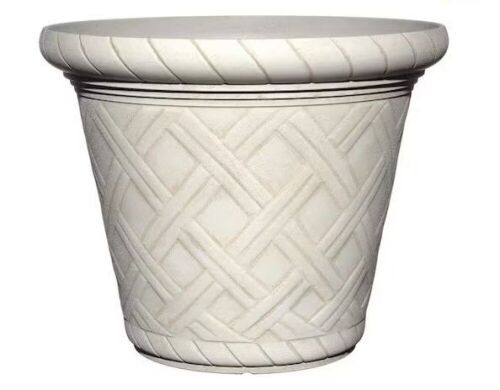 Vigoro 22 in. Frenchboro Antique Extra Large Beige Resin Planter, 22 in. D x 17.5 in. H  - Lot 325