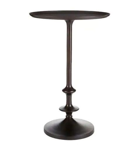Bellkirk Round Dark Bronze Metal Accent Table, 14.5 in. W x 22.25 in. H - Lot 109