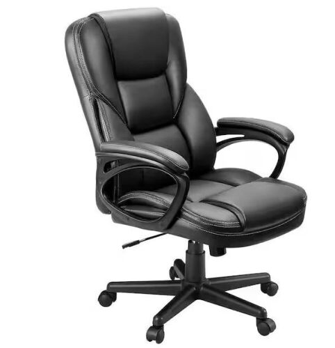 Big and Tall Black Leather High Back Executive Chair with Swivel Seat  - Lot 86