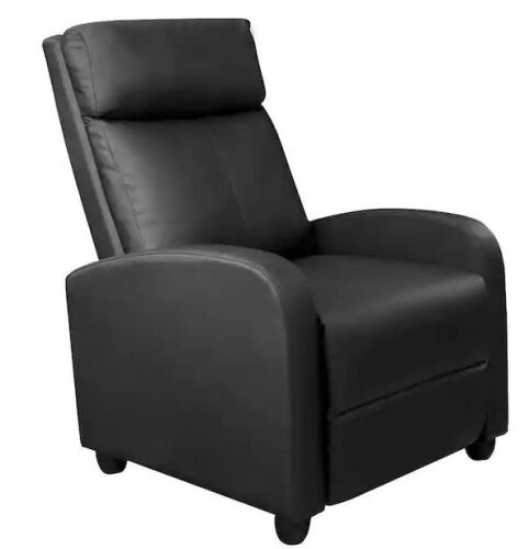 Black Single Recliner Chair Padded Seat PU Leather - Lot 26