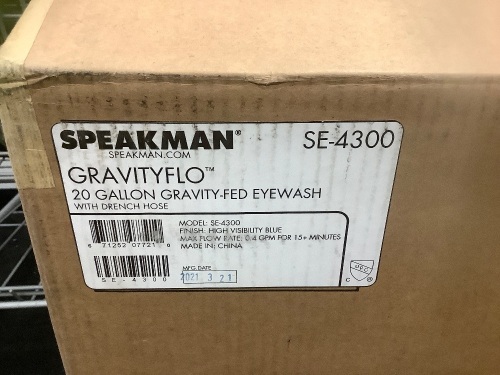 Speakman 20 Gallon Gravity-Fed Eyewash, Appears New, Sold as is. - Lot 174B