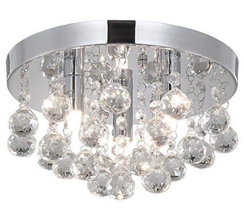 3 Light Small Crystal Flush Mount Ceiling Light, E-Commerce Return, Sold as is - Lot 353