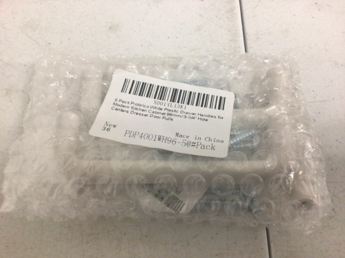 5 Pack White Plastic Drawer Pulls 3.75", Appears new, Sold as is - Lot 408