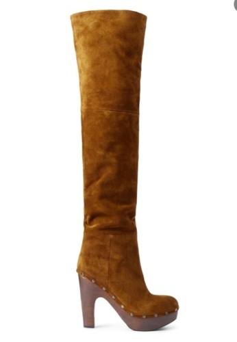 Ralph Lauren Women's Calf-suede Clog Knee Boot, 6, Appears new, Sold as is - Lot 31