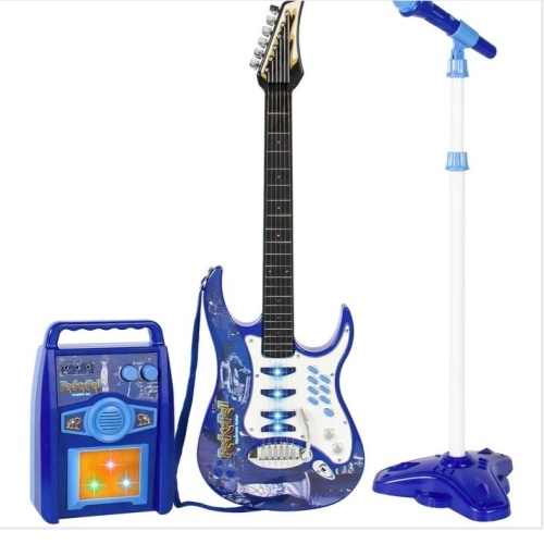 Kids Electric Guitar Toy Play Set w/ 6 Songs, Microphone, Amp $109.99 - Lot 125