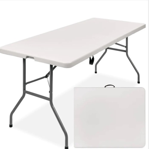 Portable Folding Plastic Dining Table w/ Handle, Lock - 6ft $149.99 - Lot 127