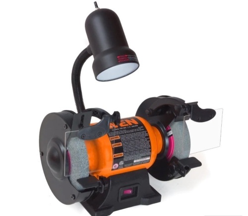 WEN BG4276 2.1-Amp 6-Inch Single Speed Bench Grinder with Flexible Work Light - Lot 211