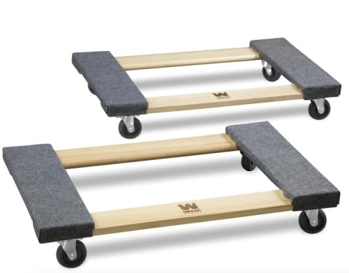 WEN 721830 1320-Pound Capacity 18-by-30-Inch Hardwood Mover’s Dolly, 2-Pack - Lot 219