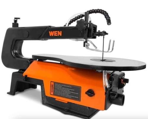 WEN 3923 16-Inch Variable Speed Scroll Saw with Easy-Access Blade Changes and Work Light - Lot 249