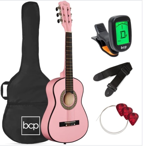 Kids Acoustic Guitar Beginner Starter Kit with Carrying Case - 30in - Lot 154