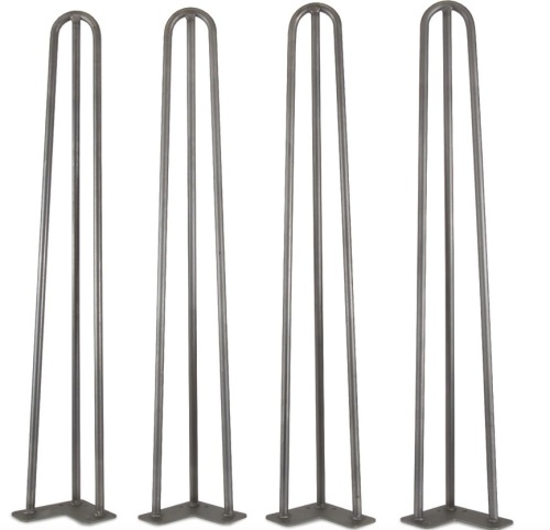 WEN TL28S 28-Inch Mid-Century Modern Raw Steel Hairpin Table Legs, 1/2" Diameter, Set of 4 - Lot 322