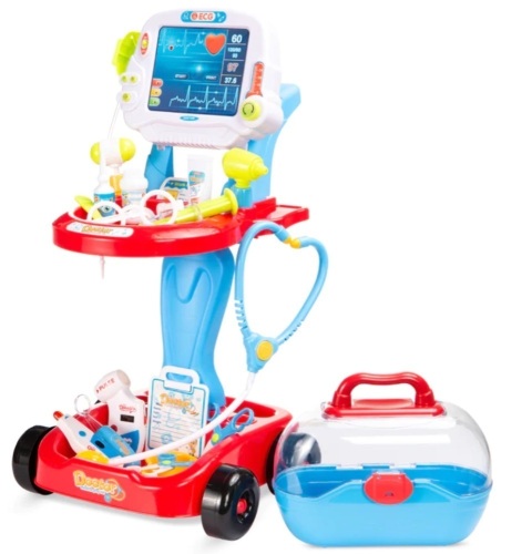 Play Doctor Kit for Kids, Boys & Girls with 17 Accessories, Mobile Cart - Lot 260