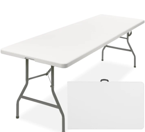 Portable Folding Plastic Dining Table w/ Handle, Lock - 8ft - Lot 265