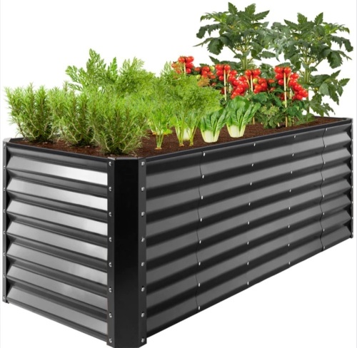 Outdoor Metal Raised Garden Bed for Vegetables, Flowers, Herbs - 8x2x2ft - Lot 269