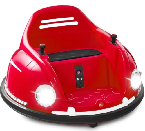 6V Kids Ride On Bumper Car Toy w/ Remote, Harness, Lights, 360 Degree Spin - Lot 271