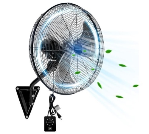 Bestronair Wall Mount Fan Oscillating,Industrial Heavy Duty Metal 3 Speed Fan,22 Inch High Velocity Adjustable Tilt,Use for Garage, Shop,Warehouse, Patio, Factory and Homes. $128.99 - Lot 352