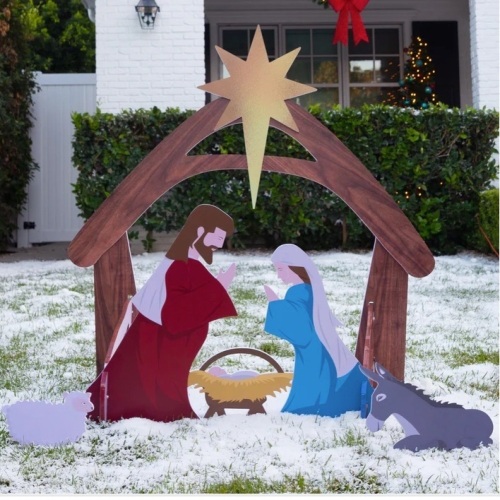 Christmas Nativity Scene Yard Decoration w/ Water Resistant PVC - 4ft $149.99 - Lot 351
