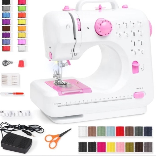6V Portable Foot Pedal Sewing Machine w/ 12 Stitch Patterns $99.99 - Lot 354