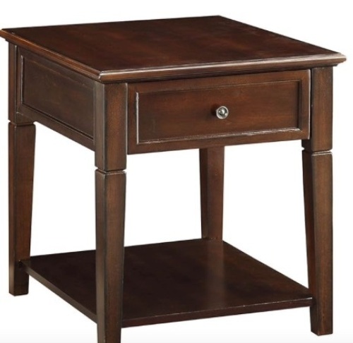 Acme Malachi 1-Drawer Wooden End Table with Bottom Shelf in Walnut - Lot 293