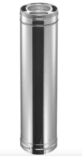 DuraPlus 6 in. Dia x 36 in. L Stainless Steel Triple-Wall Chimney Stove Pipe - Lot 304