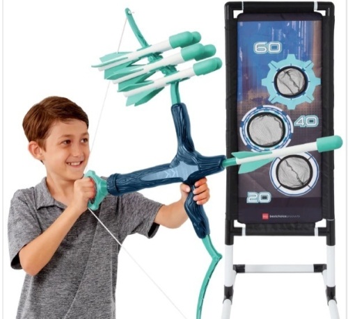 Kids Bow & Arrow Set, Children's Play Archery Toy w/ Target Stand - Lot 306