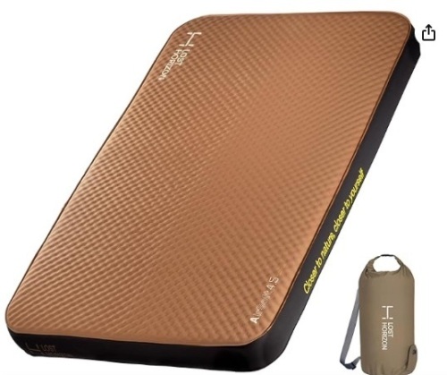 LOSTHORIZON 4.5” Thick Self Inflating Sleeping Pad with Solid Foam, Camping Mattress with Pump Sack, Portable Roll Up Bed, Inflatable Outdoor Mat for Rooftop Tent Car Truck Van, 4 Season - Lot 392