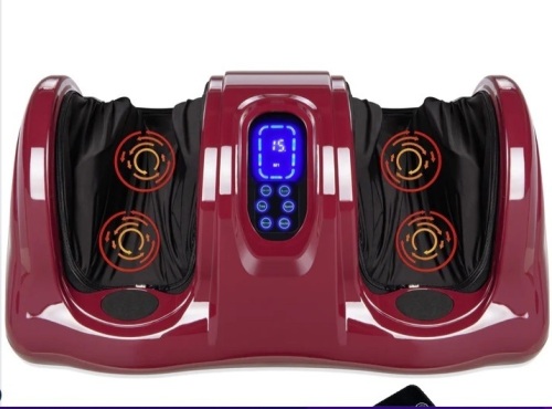 Therapeutic Foot Massager w/ High Intensity Rollers, Remote, 3 Modes - Lot 453
