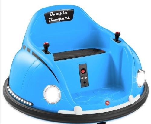 6V Kids Ride On Bumper Car Toy w/ Remote, Harness, Lights, 360 Degree Spin - Lot 455